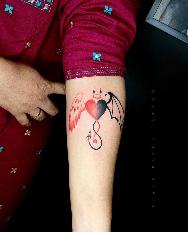 tatouage ange diable