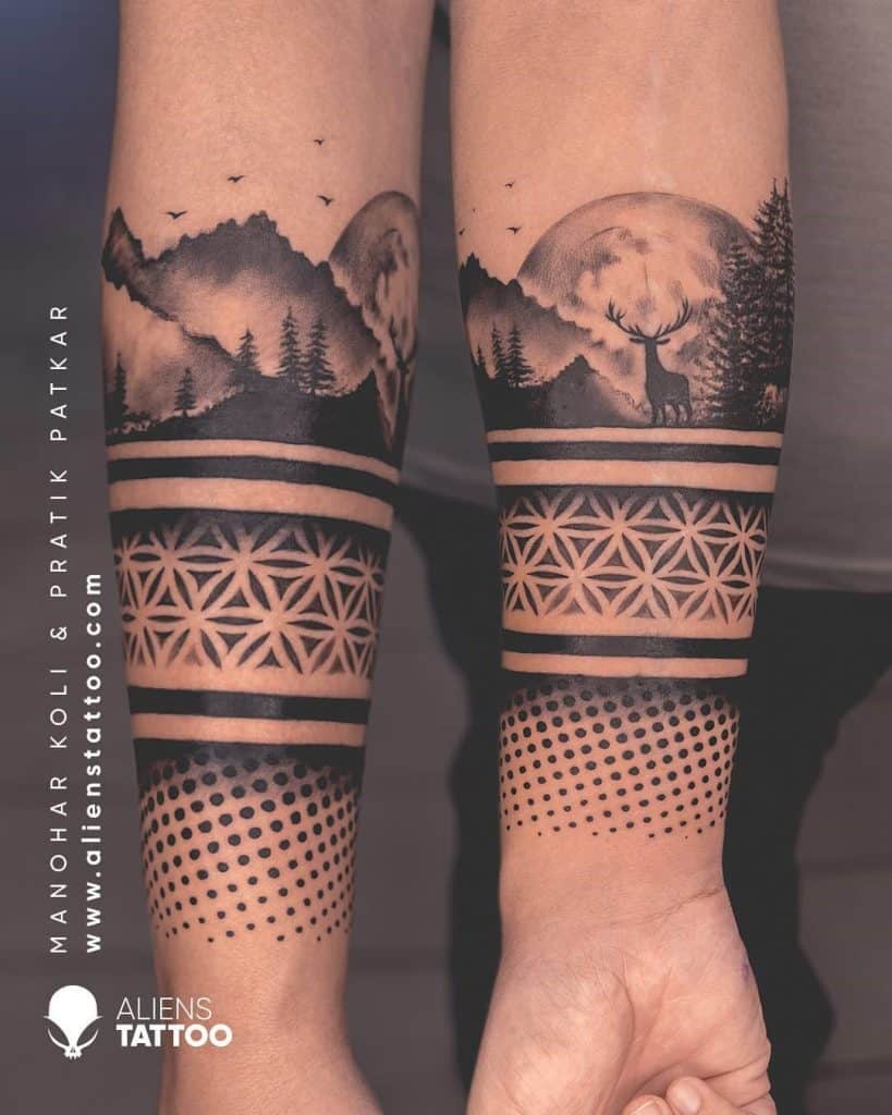 Tatouage brassard nature